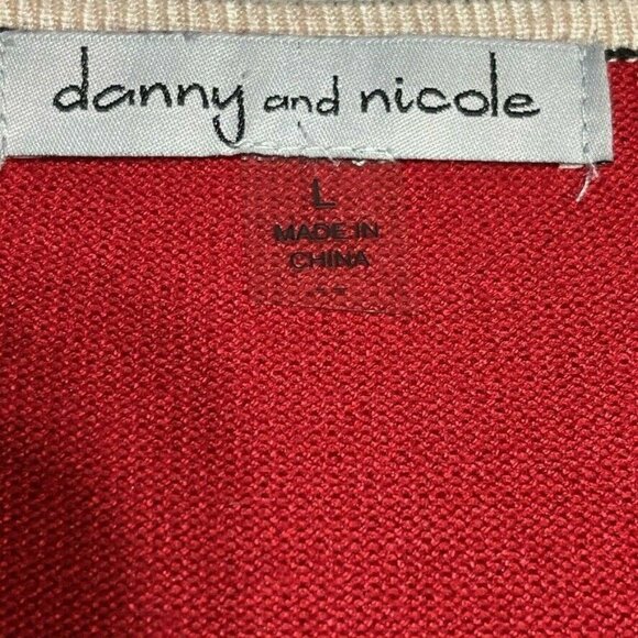 Danny And Nicole Womens L Colorblock Striped Dress Red Black Beige Rayon Blend - Picture 7 of 10